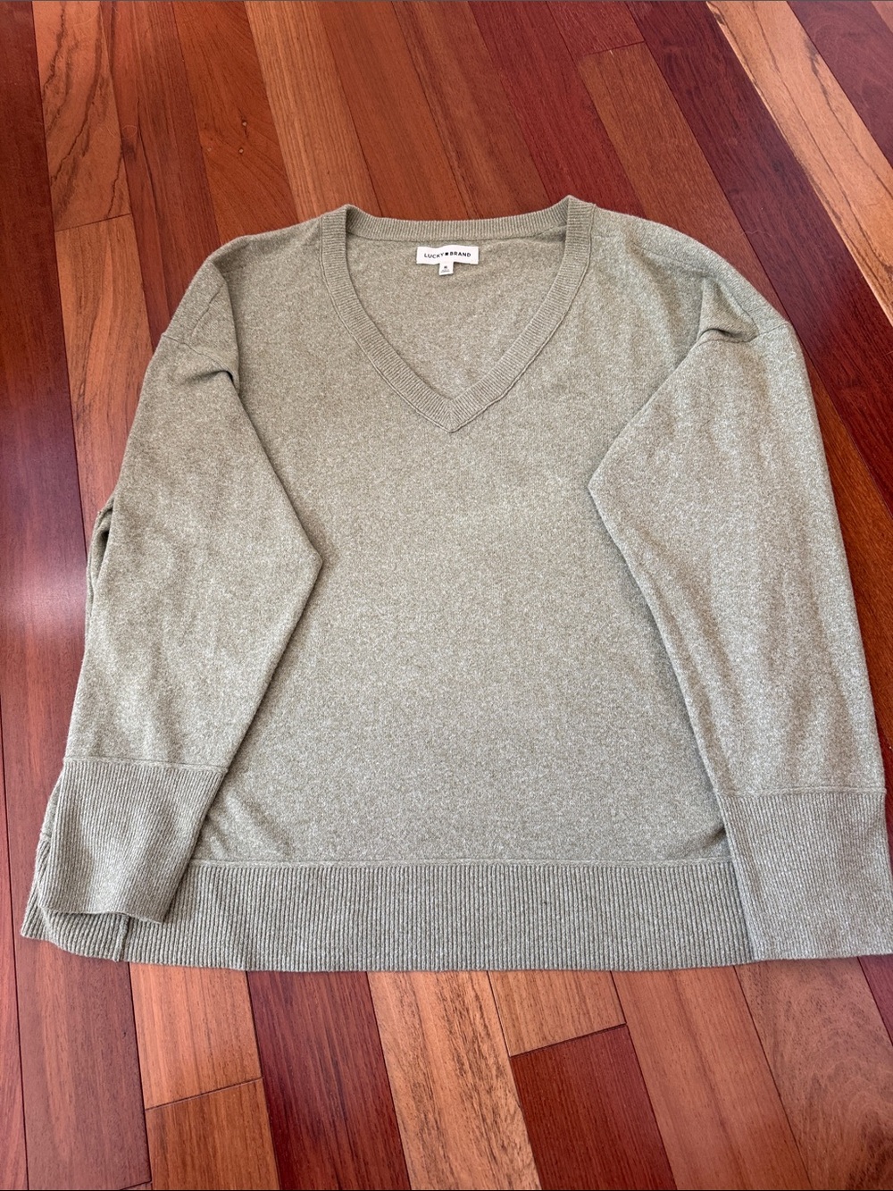 Lucky Brand Sage Green V-Neck Sweater